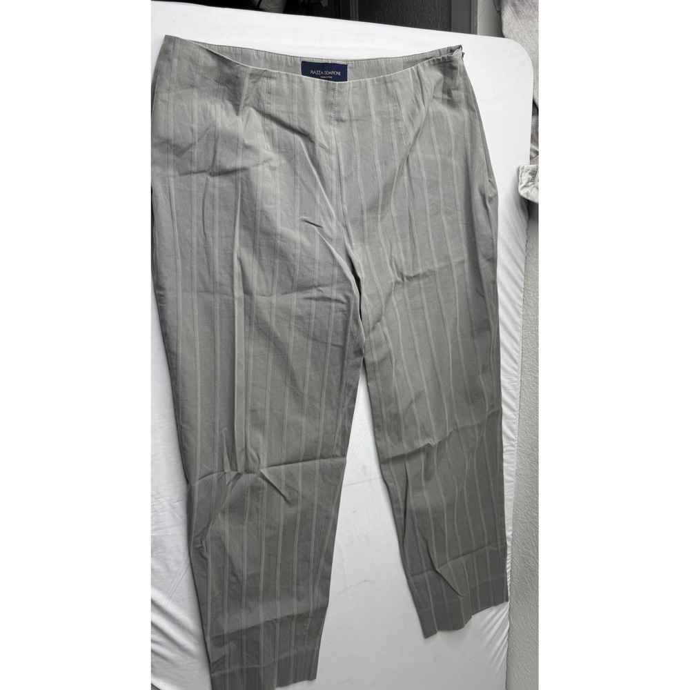 Piazza Sempione Gray Striped Trousers Side Zip Made in Italy Pants